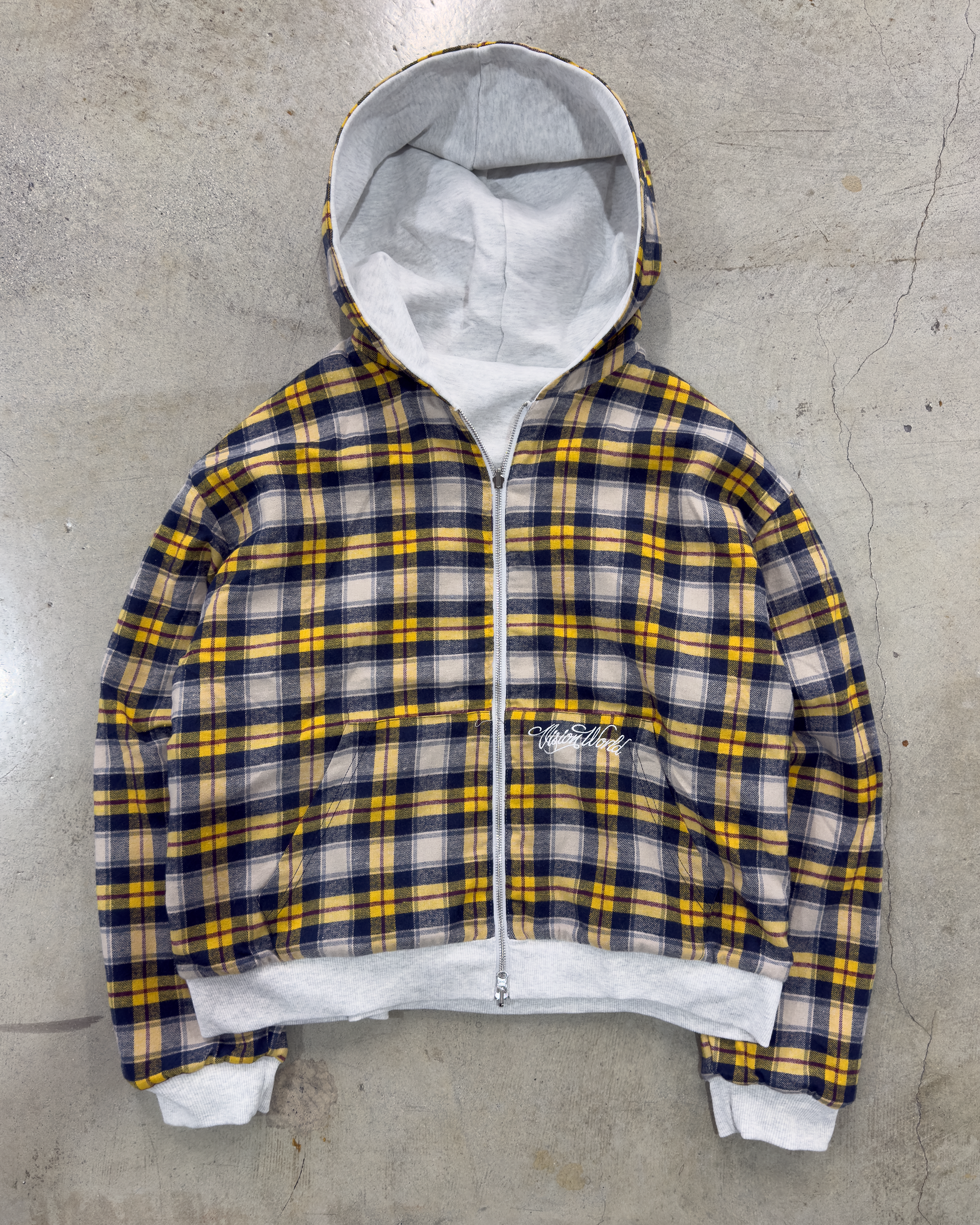 REVERSIBLE PLAID ZIP UP [YELLOW]