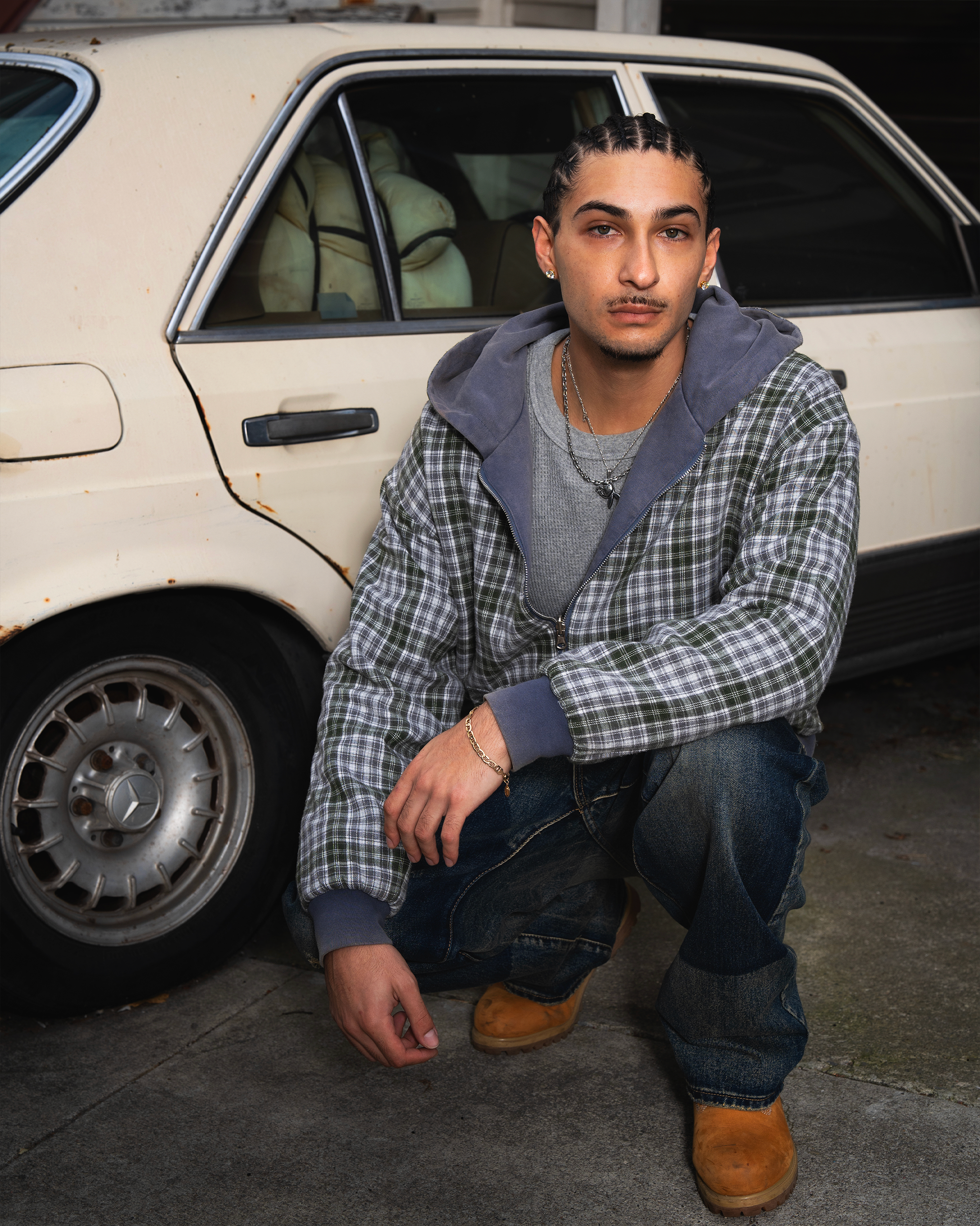 REVERSIBLE PLAID ZIP UP [GREEN]